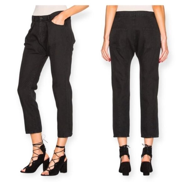 Nili Lotan Front Pleats Cotton Linen Cropped Pants, Size 0, - Picture 2 of 12